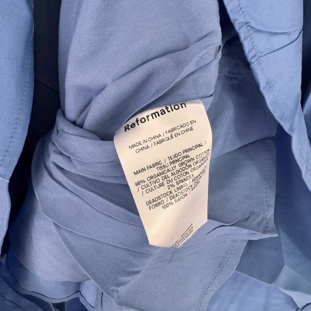 NWOT Reformation Stormi Bustier Midi / Maxi Dress in Dusk Light Blue - Picture 11 of 12